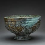 Seljuk Repoussé High Tin Footed Bowl, 12th Century CE - 13th Century CE