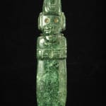 Guanacaste-Nicoya Jade Figure-Celt Pendant with a Large Headdress, 100 CE - 500 CE
