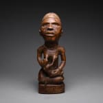 Yombe Wooden Pfemba Sculpture of a Mother and Child, 20th Century CE