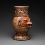 Tall Polychrome Vessel With Zoomorphic Theme, 1000 CE - 1550 CE
