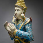 Pair of Burmese Polychromed Wooden Temple Figures, 1800 CE - 1900 CE