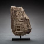 Babylonian Stone Relief Sculpture Depicting a Seated Figure, 1900 BCE - 1600 BCE