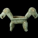 Guanacaste-Nicoya Jade Offering Bowl in the Form of a Double Headed Bird, 300 CE - 700 CE