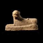 Assyrian Terracotta Sculpture of a Recumbent Lion, 900 BCE - 700 BCE