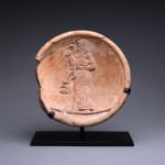 Assyrian Terracotta Dish Depicting Standing Figure, 900 BCE - 700 BCE