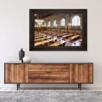 Mario Basner, New York Public Library II, Classic Brown Frame, White Liner