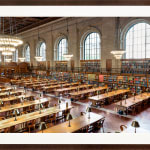 Mario Basner, New York Public Library II, Classic Brown Frame, White Liner