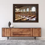 Mario Basner, New York Public Library II, Classic Brown Frame, White Liner