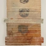 Luis Luna, Untitled, 2022, Collage and pigment on canvas and steel rods, 102 x 52