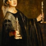 Lily Delissa Joseph, Self-Portrait with Candles (aka A Portrait of The Painter), 1895