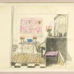 Janice Biala, Interior with Pink Peonies and Blue Bowl, c. 1975