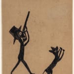 Bill Traylor, Untitled (Man with Red Top and Umbrella)