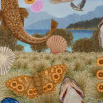 Richard Wastell, My happiness. Green-gold algae painting, 2024