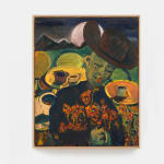 Ken Taylor Reynaga, Man with Flowers (full moon), oil on canvas, Brigade Gallery