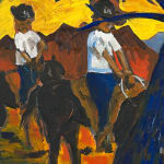Ken Taylor Reynaga, El Karma, oil painting, Brigade Gallery