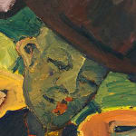 Ken Taylor Reynaga, Man with Flowers (full moon), oil on canvas, Brigade Gallery