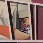 Detail of prosthetic arm in a painting by Alan Stanners