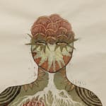 Detail of mushrooms on a human head by Alexi Marshall