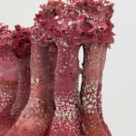 Detail of red, pink and brown sculpture by Andrew Sabin