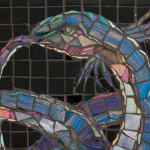 Blue and Black Snake Ouroboros Mosaic by Alexi Marshall