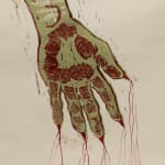Detail of hand in Alexi Marshall print