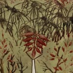 Detail with vegetal forms of a print by Alexi Marshall