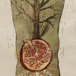 Pomegranate detail of a print by Alexi Marshall