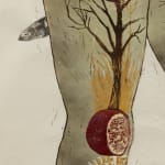 Detail of pomegranate in Alexi Marshall's print