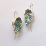 Kelvin J Birk, Earrings Freeform with Blue Coloured Diamonds, 2023