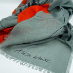 Alison White, Sophie Wool Fino Scarf - Petrol, Yellow, Blush, 2022