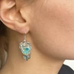 Kelvin J Birk, Earrings Freeform with Blue Coloured Diamonds, 2023