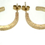 Helly Frusher, 9ct Gold Hoops With A Lined Texture, 2023