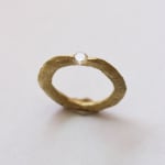 Kelvin J Birk, Freeform Gold Signet Ring with Two Diamonds, 2025