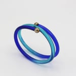 Marlene McKibbin, Acrylic Bangle with Silver Beads - Ocean Blues, 2025