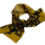 Alison White, Sophie Wool Fino Scarf - Petrol, Yellow, Blush, 2022
