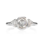 Flora Bhattachary, Sona Cushion Trilogy Diamond Ring, 2025