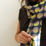 Alison White, Sophie Wool Fino Scarf - Petrol, Yellow, Blush, 2022