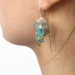 Kelvin J Birk, Earrings Freeform with Blue Coloured Diamonds, 2023