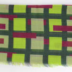 Alison White, Sophie Wool Fino Scarf - Petrol, Yellow, Blush, 2022
