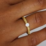 Kelvin J Birk, Freeform Gold Signet Ring with Two Diamonds, 2025