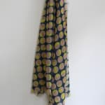 Alison White, Sophie Wool Fino Scarf - Petrol, Yellow, Blush, 2022