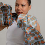 Alison White, Sophie Wool Fino Scarf - Petrol, Yellow, Blush, 2022