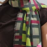 Alison White, Sophie Wool Fino Scarf - Petrol, Yellow, Blush, 2022