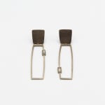 Louise O'Neill, Square Frame Earrings - Yellow Gold With Diamonds, 2020