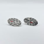 Rachel Brown, Oval Stud with Red Line, 2023