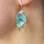 Kelvin J Birk, Earrings Freeform with Blue Coloured Diamonds, 2023