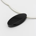 Marlene McKibbin, Stainless Steel & Acrylic Slice Pendant Necklace - Black, 2025