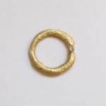 Kelvin J Birk, Freeform Gold Signet Ring with Two Diamonds, 2025