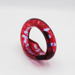 Marlene McKibbin, Knotted Acrylic Bangle - Slate & Clear, 2025