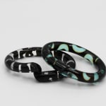 Marlene McKibbin, Patterned Acrylic Bangle - Black & Clear, 2025
